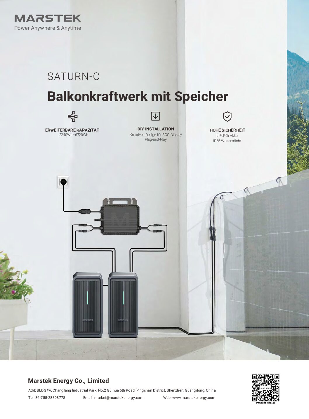 Balkonkraftwerk mit Speicher