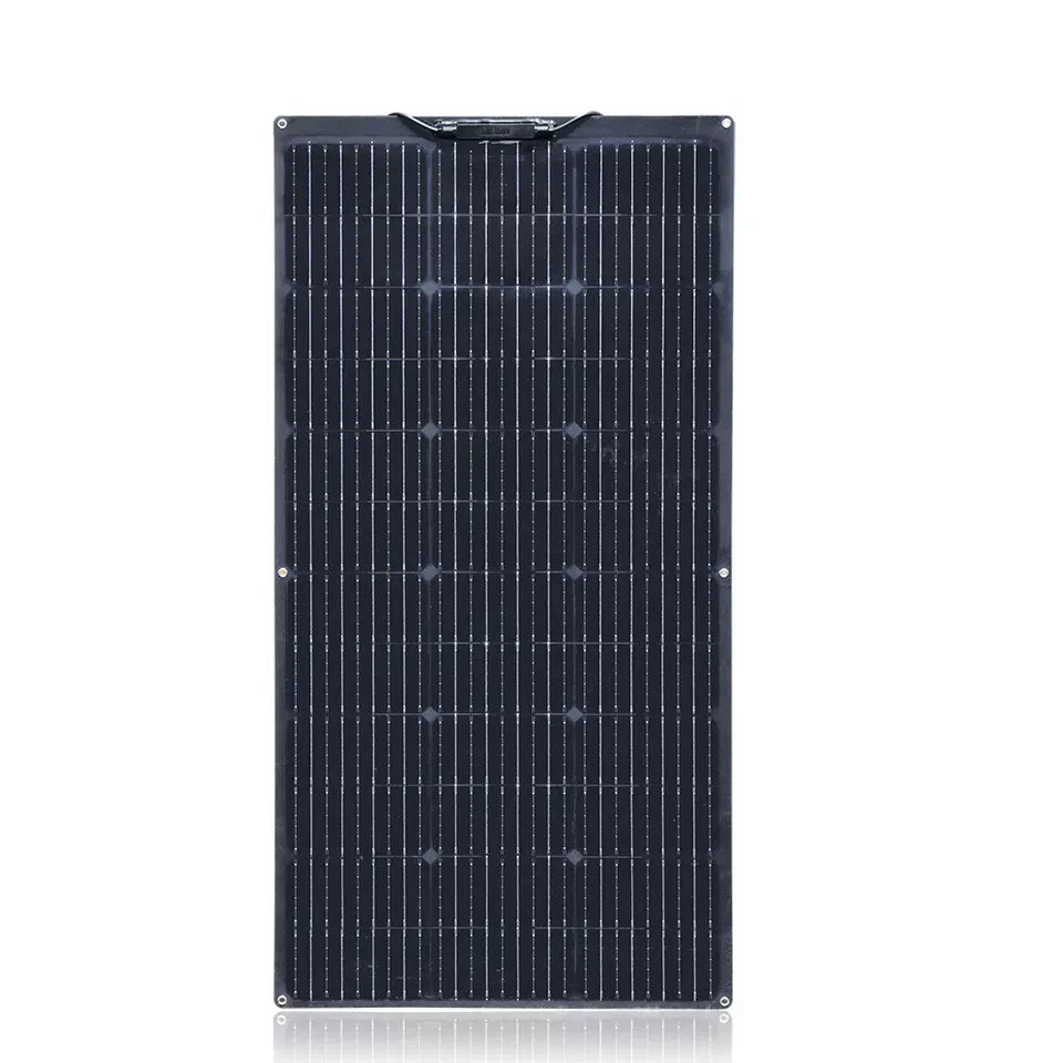 100W Schwarz Flexible Solarpanel PV Monokrystallin für Wohnmobil, Balkonkraftwerk, Boot