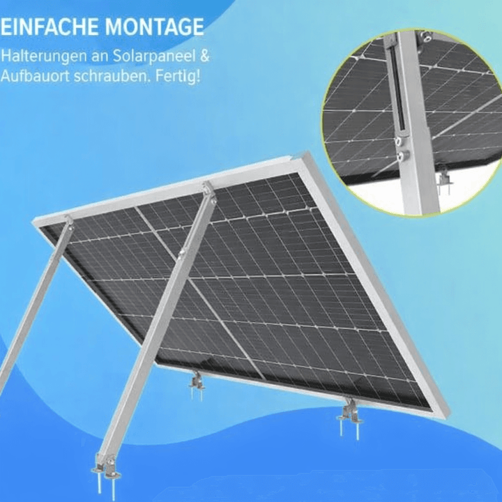 Halterung für  1 Photovoltaikmodul, verstellbar Silber