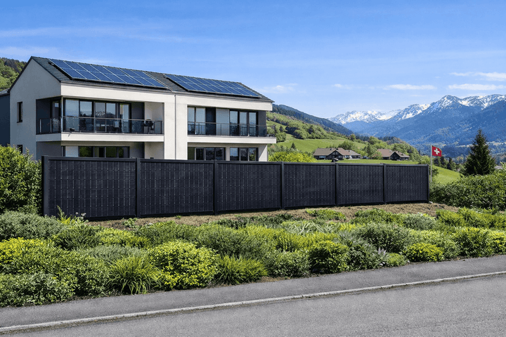 Solarzaun mit 4 Modulen genehmigungsfrei