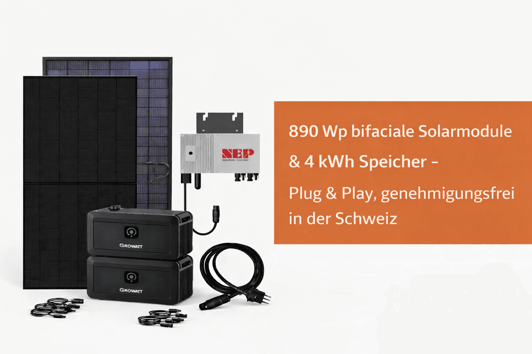 Genehmigungsfrei 4 KW Speicher und 2 Solarmodulen mit 890 Watt