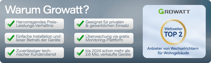 6.67 kWp PV-Komplettanlage mit 7.5 kWh Batterie Growatt Hybrid Wechselrichter