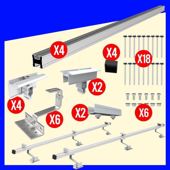 Dachmontage-Set für 2 Solarmodule