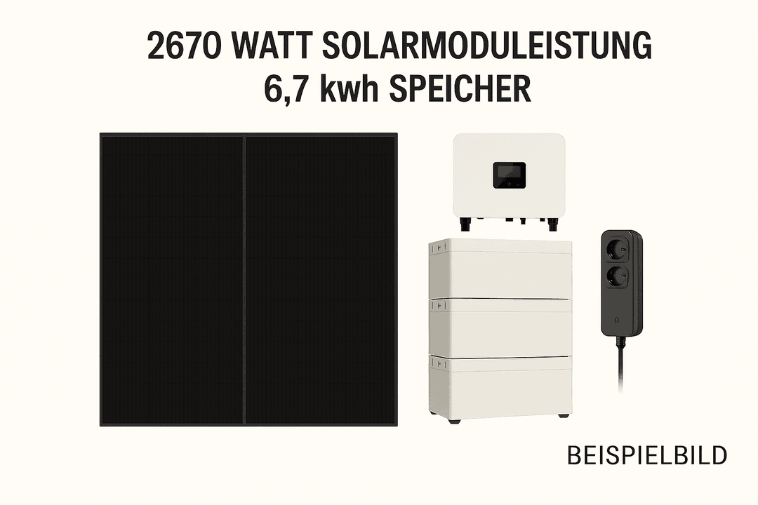Plug&Play-Balkonkraftwerk auch als Inselanlage 7 kWh Speicher, 2670 WP Solarmodule