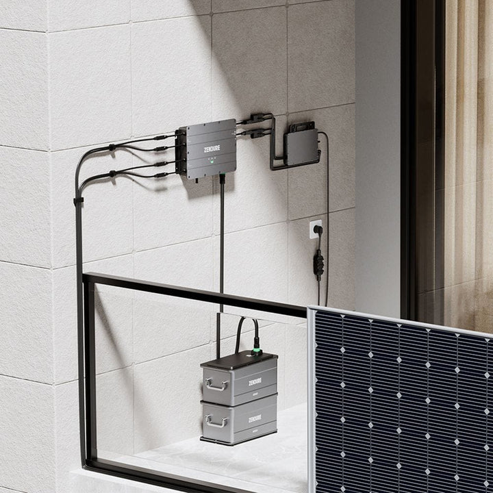 Balkonkraftwerk 810 W mit 1 kWh Zendure Speicher