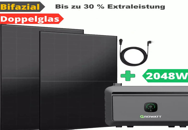 Genehmigungsfrei 2 KW Speicher und Solarmodulen mit 890 Watt