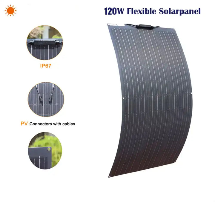 Flexible Solarpanel (1×120 W) & SolarLaderegler
